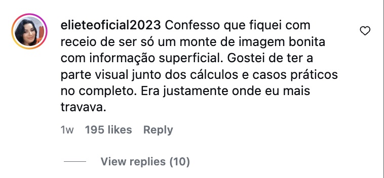 Depoimento de aluno