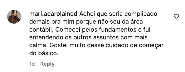 Depoimento de aluno