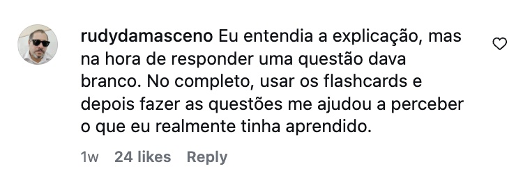 Depoimento de aluno